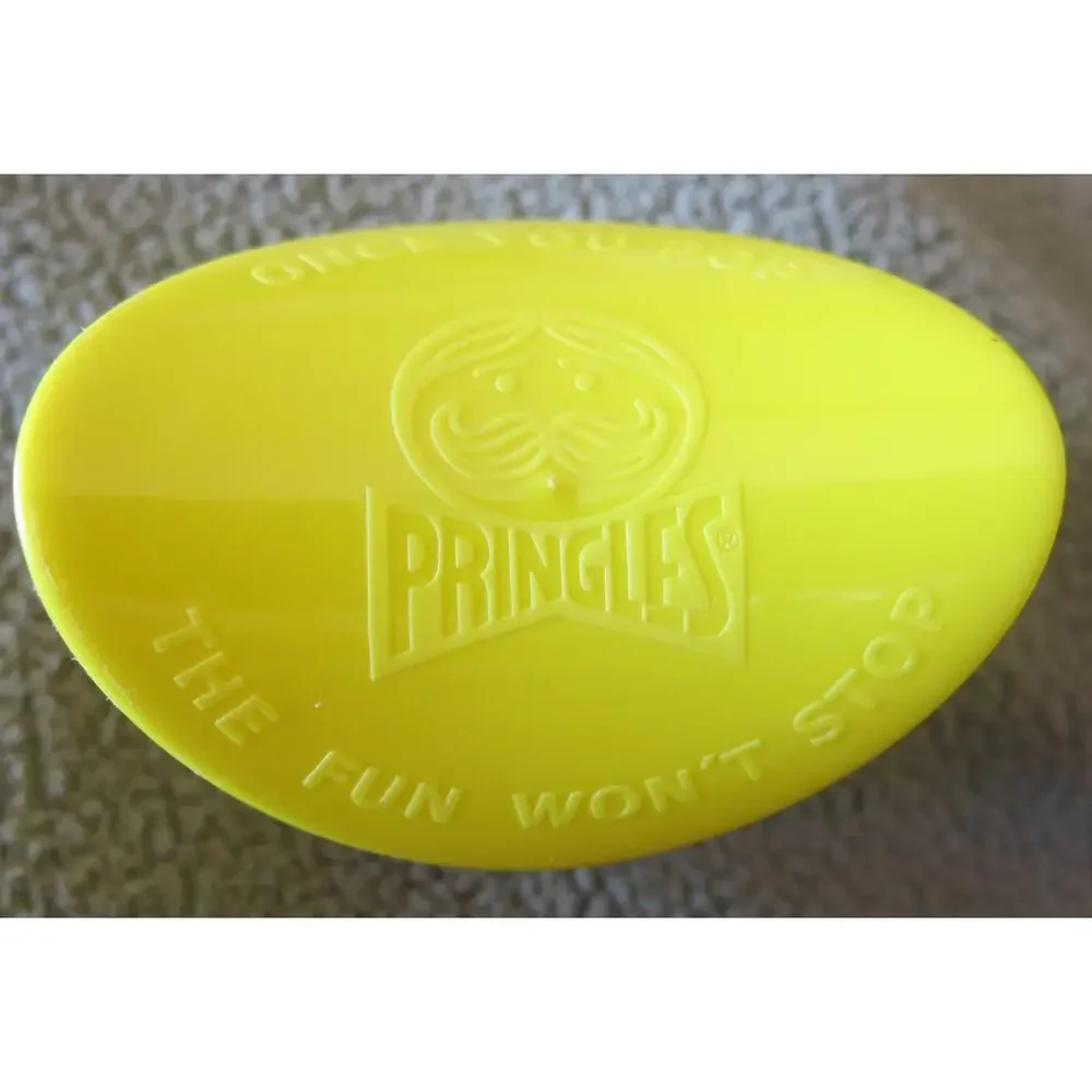 Vintage Pringles Chips Snack Container Yellow Retro 1990s Once You Pop Fun Y2K